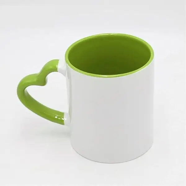 Mug sublimation intérieur coloré anse cœur - Image 5
