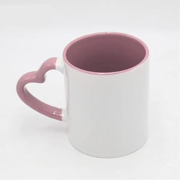 Mug sublimation intérieur coloré anse cœur - Image 6